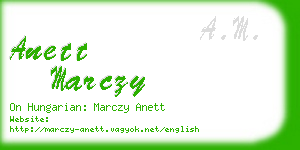 anett marczy business card